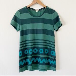Burberry Brit Printed Striped Short Sleeve Top T Shirt